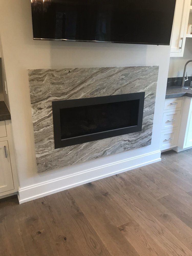 Stone fireplace surround